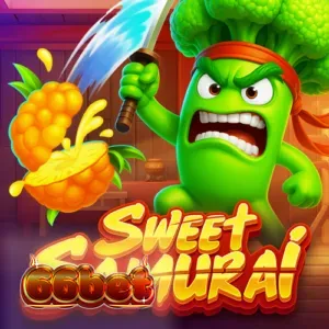 Tela de jogo do slot Sweet Samurai com o personagem Broccoli Samurai